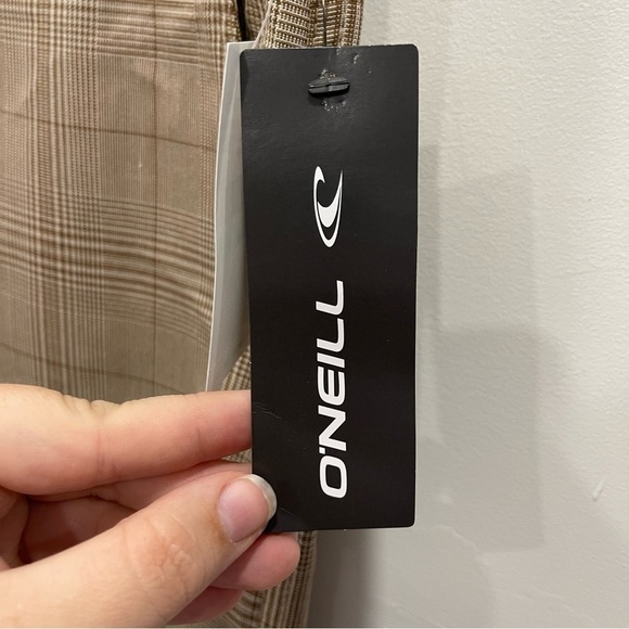 O’neill Paramount Plaid Check Shorts Tan Size 34 - Picture 6 of 10